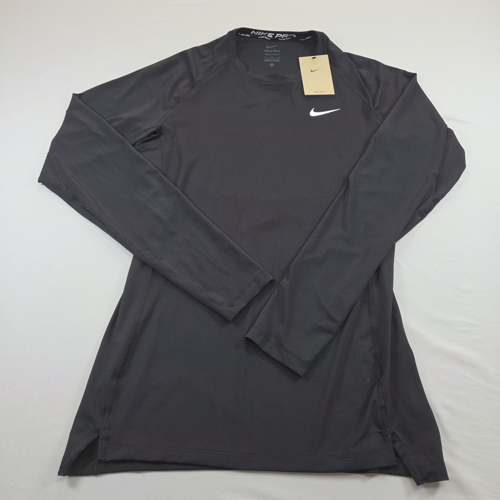 Nike Pro Mens Dri-Fit Base Tight Compression Top Long Sleeve T Shirt Black L